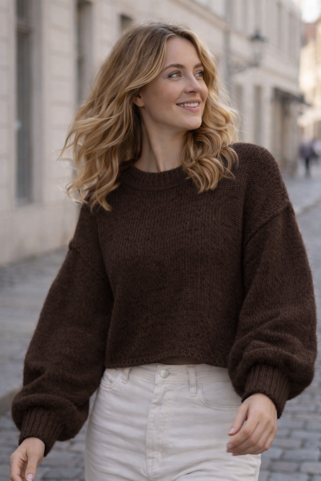 Soft Cropped Strickpullover
