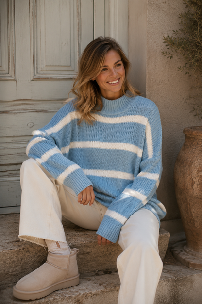 Gestreifter Strickpullover "Cozy Stripes" - Oversize Look