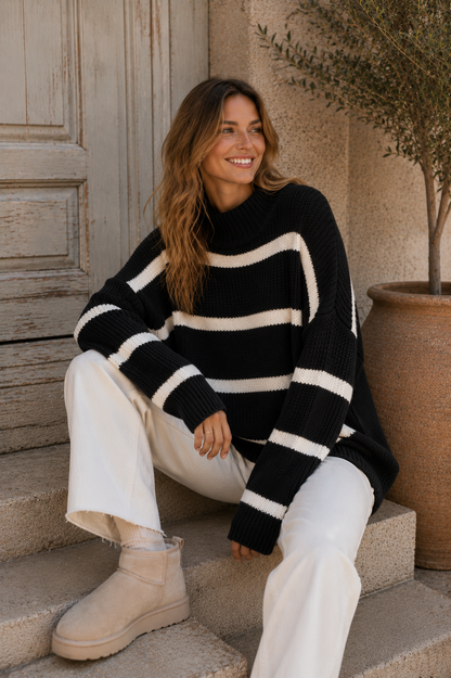 Gestreifter Strickpullover "Cozy Stripes" - Oversize Look