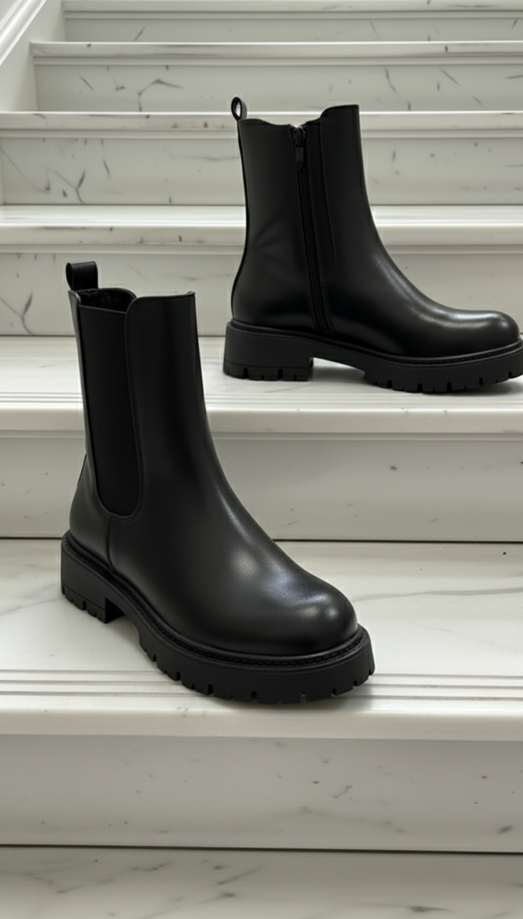Chelsea Stiefel „Black Elegance“ – Klassischer Chunky Boot