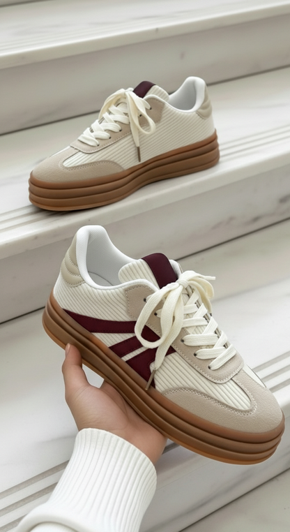 Trend- Sneaker Beige &amp; Braun