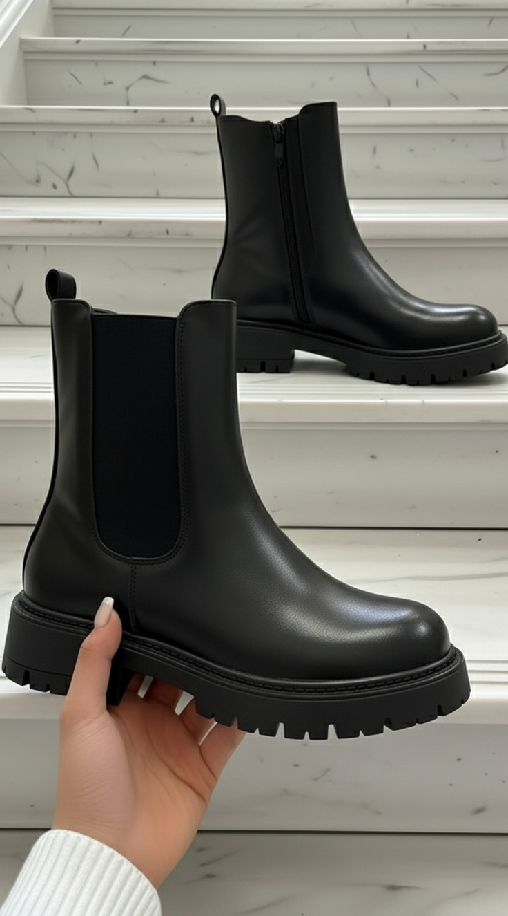 Chelsea Stiefel „Black Elegance“ – Klassischer Chunky Boot