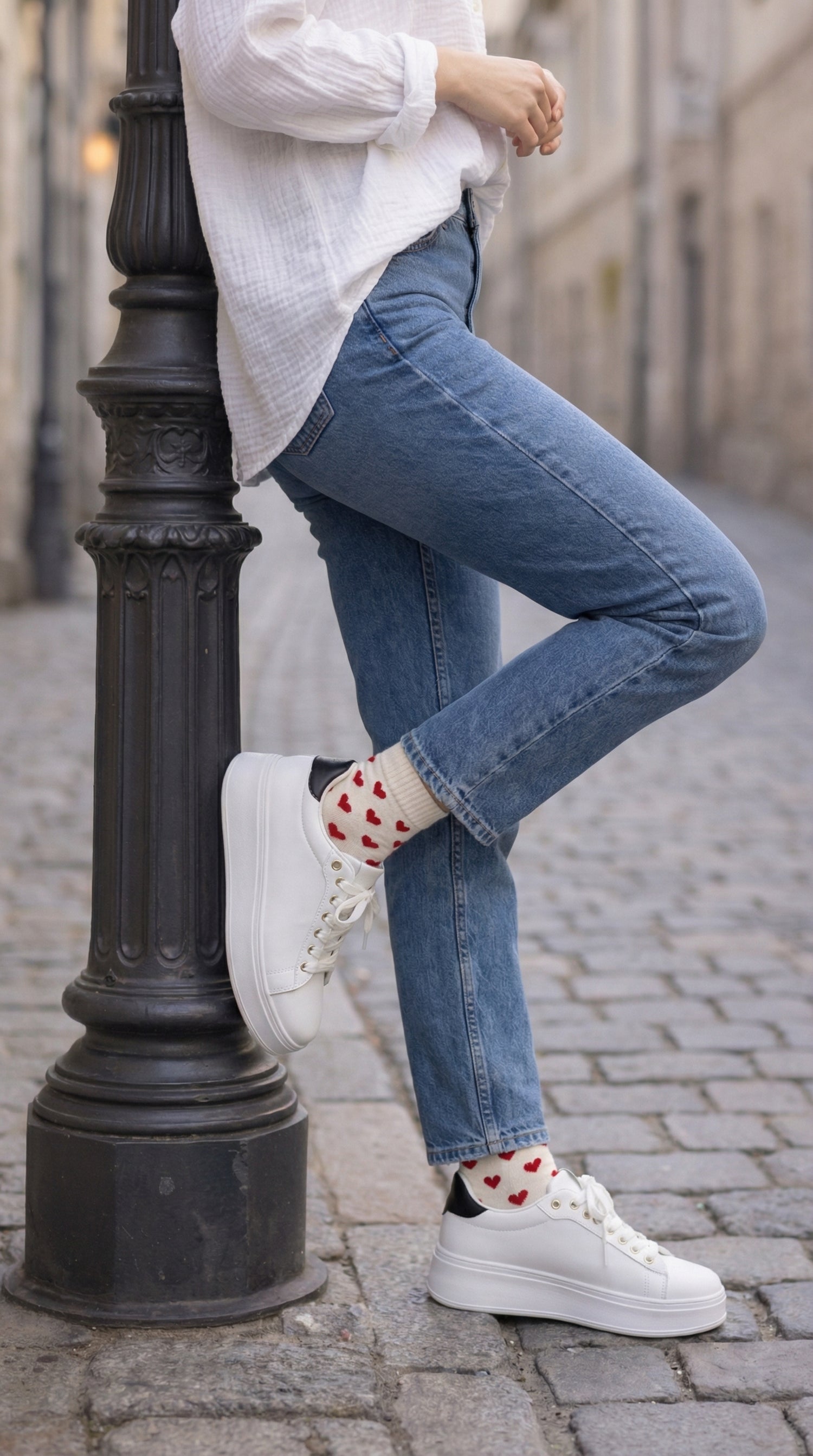 Socken mit Herzmuster – kurze Alltagssocken