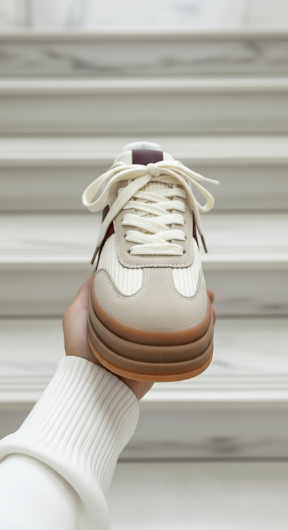 Trend- Sneaker Beige &amp; Braun