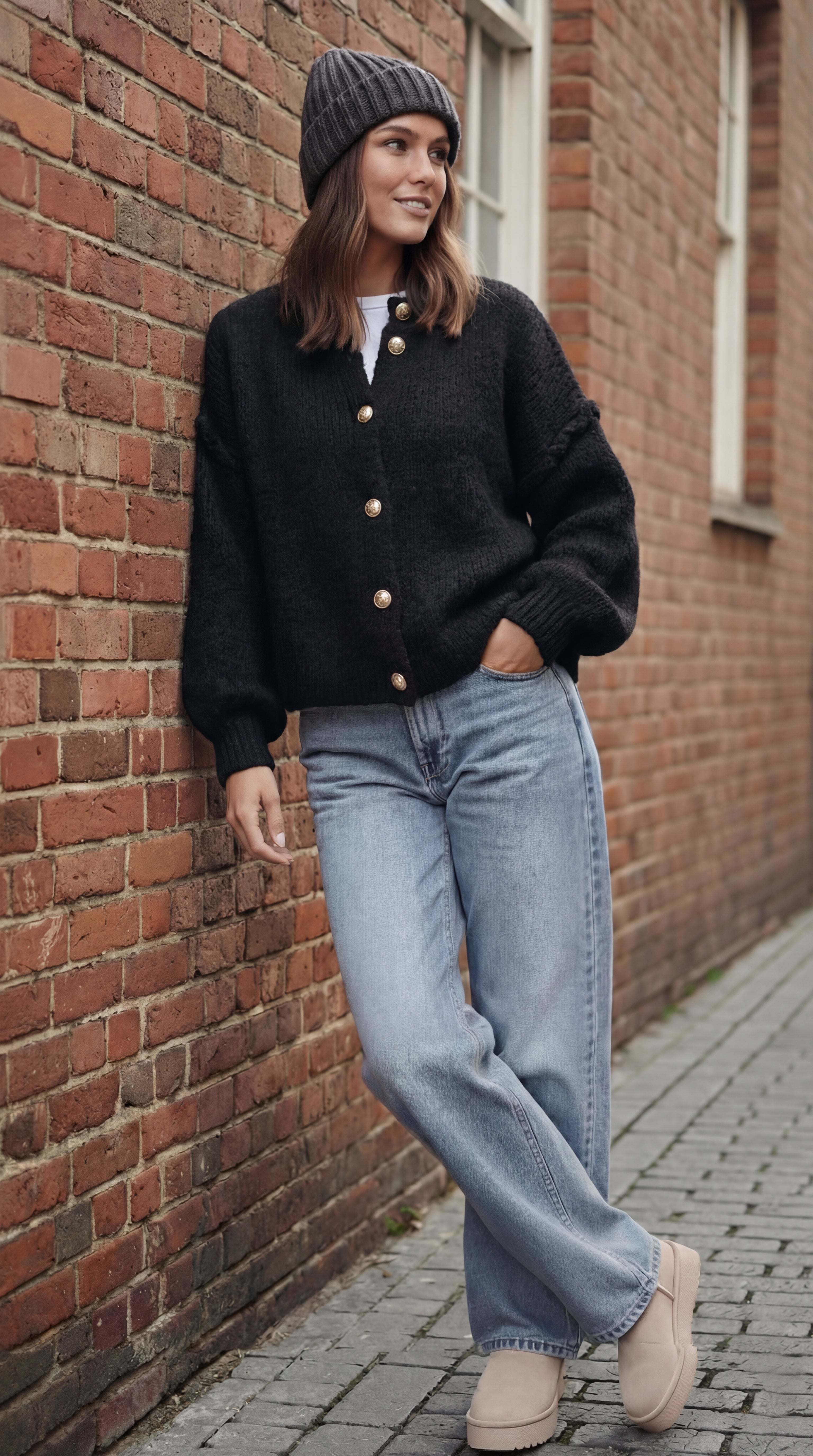 Strick-Cardigan mit Knöpfen