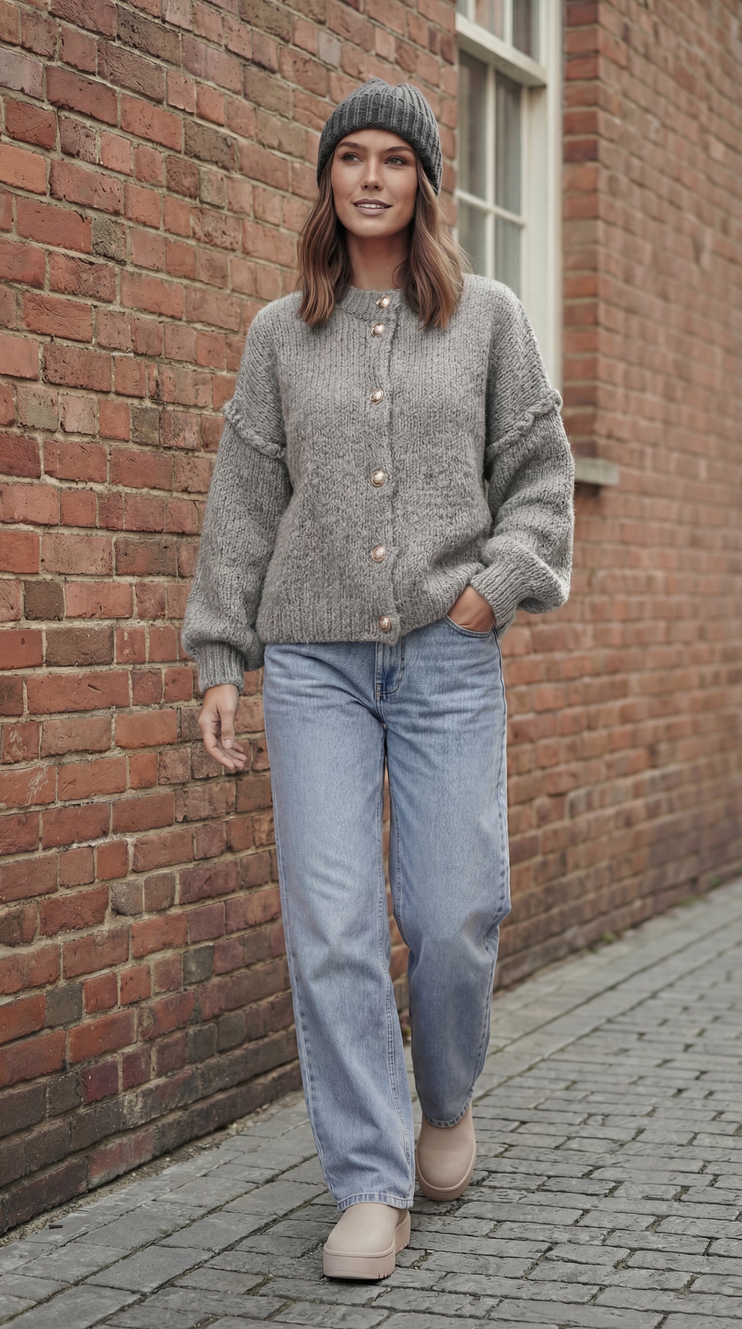 Strick-Cardigan mit Knöpfen