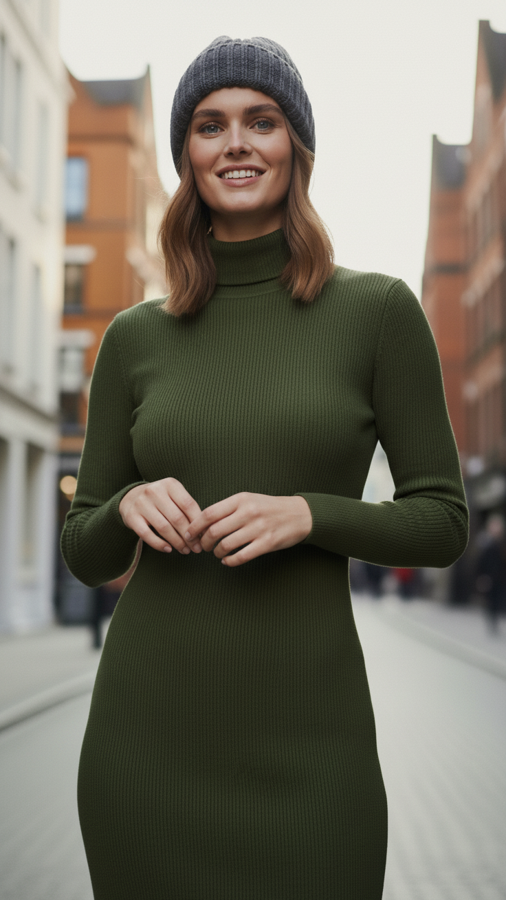 Strickkleid mit Rollkragen