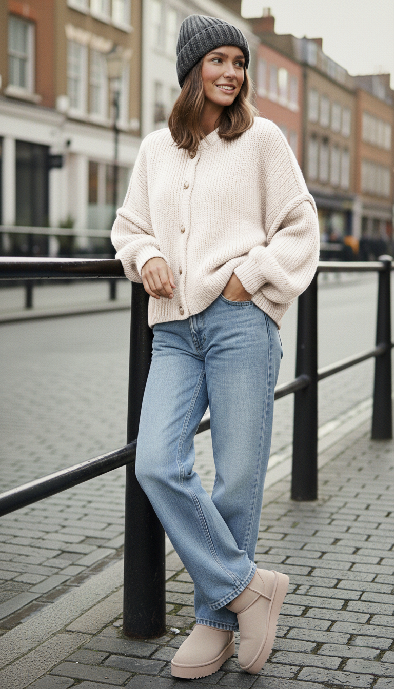 Strick-Cardigan mit Knöpfen