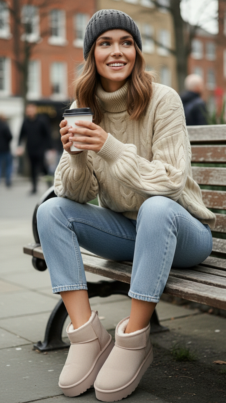 Strickpullover mit Zopfmuster