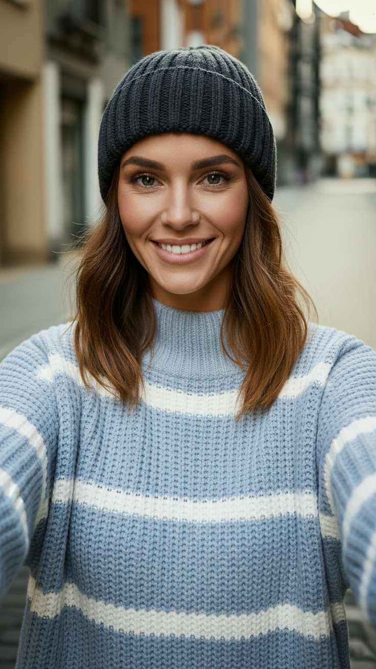 Gestreifter Strickpullover &quot;Cozy Stripes&quot; - Oversize Look