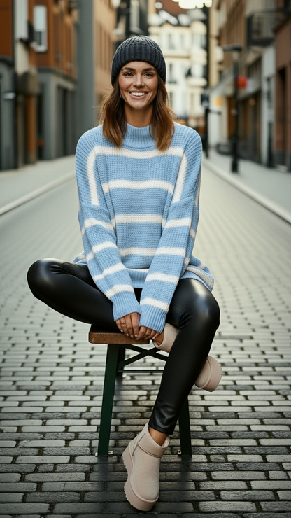 Gestreifter Strickpullover &quot;Cozy Stripes&quot; - Oversize Look