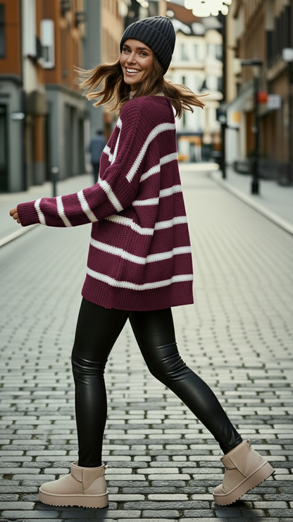 Gestreifter Strickpullover &quot;Cozy Stripes&quot; - Oversize Look