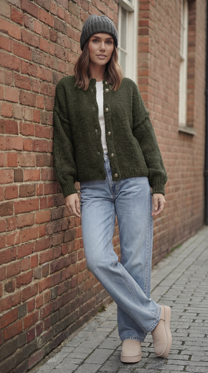 Strick-Cardigan mit Knöpfen