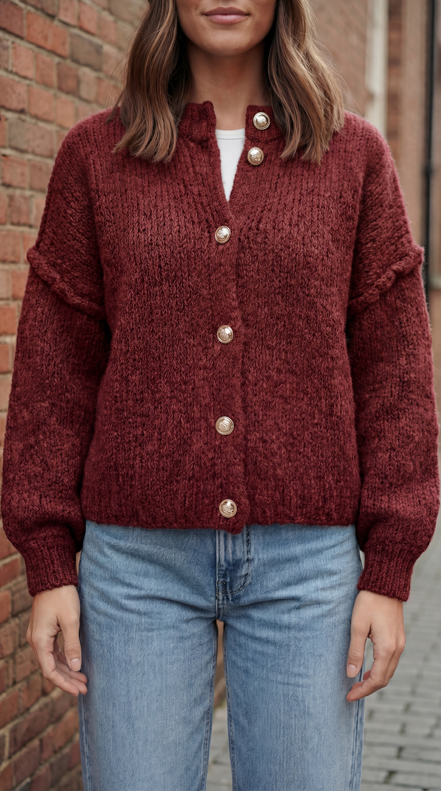 Strick-Cardigan mit Knöpfen