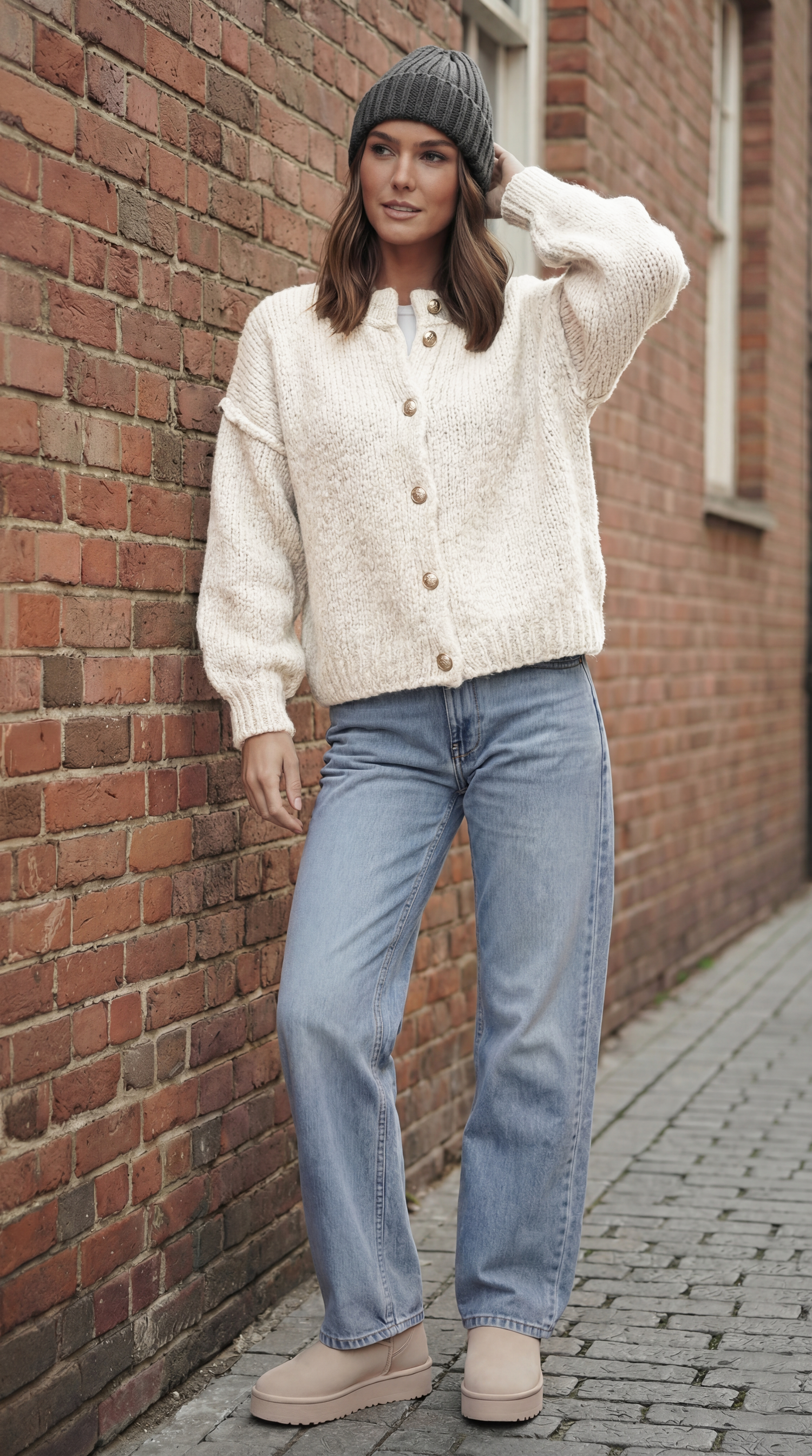 Strick-Cardigan mit Knöpfen