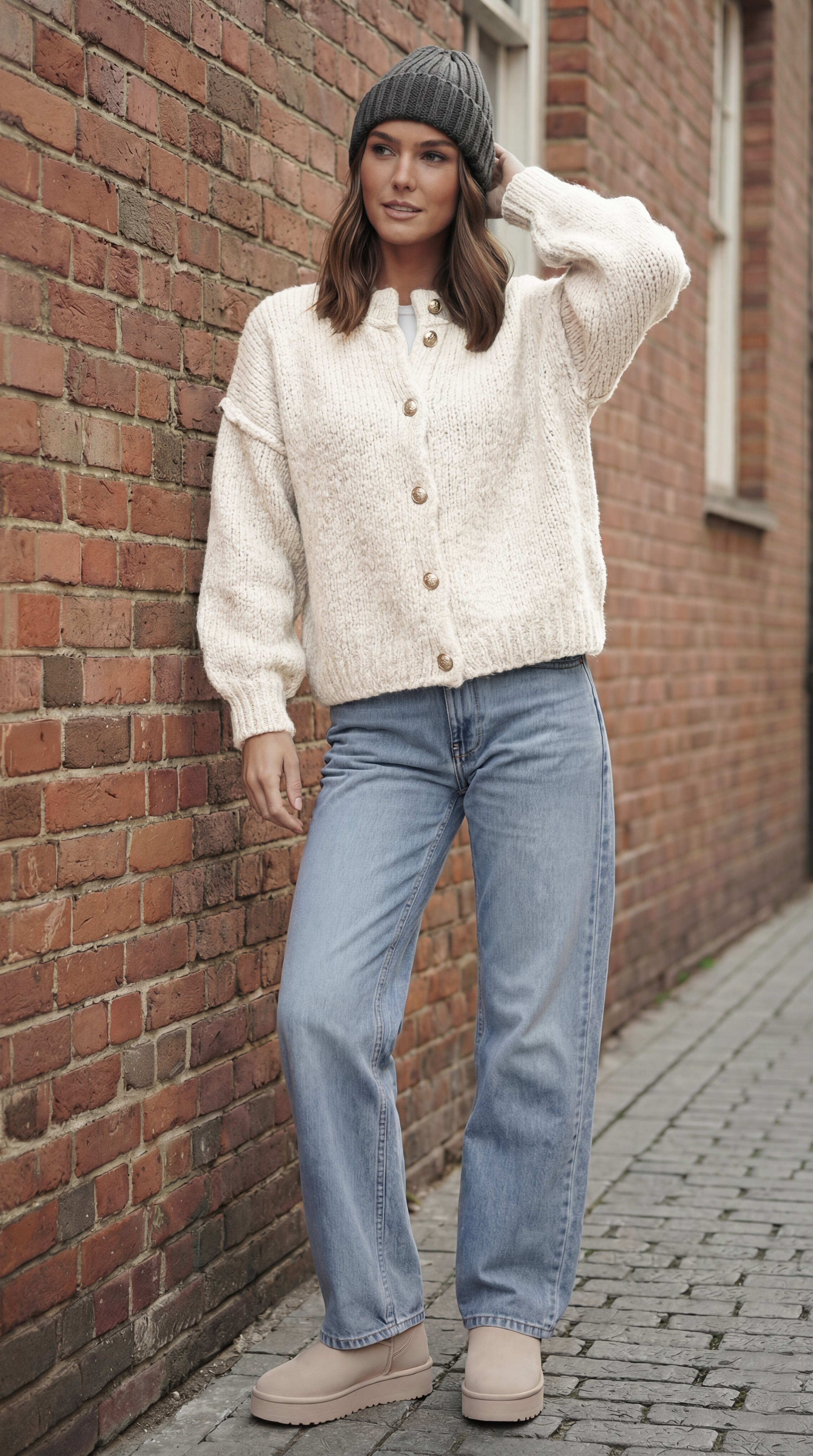 Strick-Cardigan mit Knöpfen