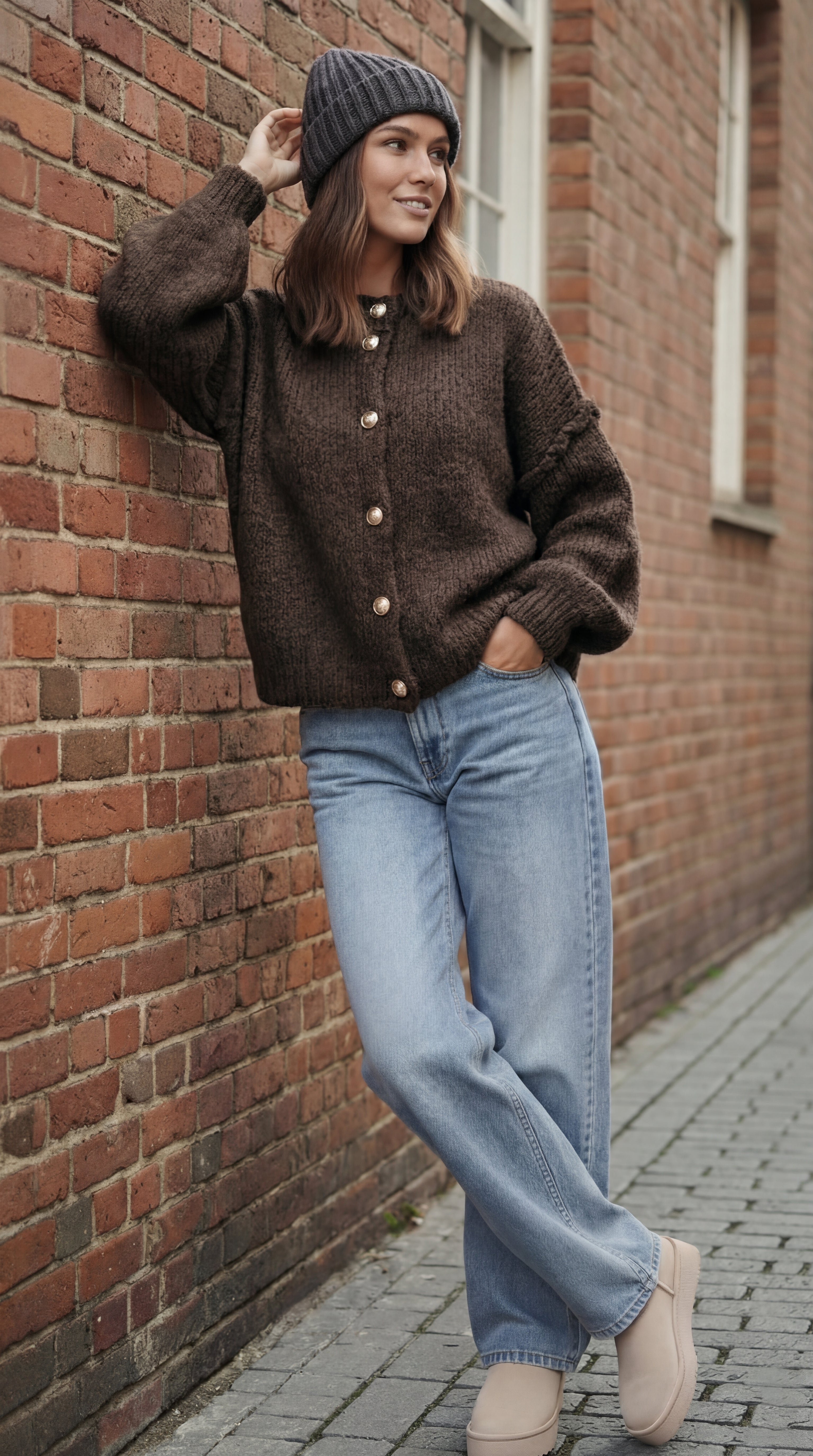 Strick-Cardigan mit Knöpfen