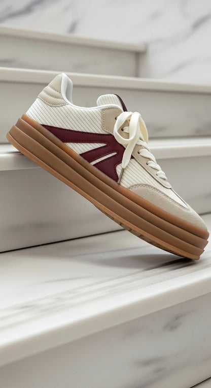 Trend- Sneaker Beige &amp; Braun
