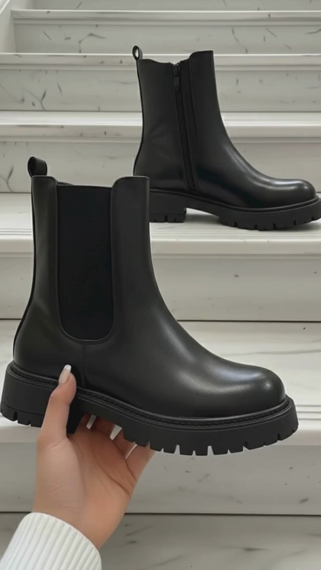 Chelsea Stiefel „Black Elegance“ – Klassischer Chunky Boot
