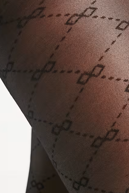 Strumpfhose mit Schleifenmuster